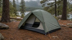 camping tents arranged for a practical outdoor camping comparison at a natural campsite